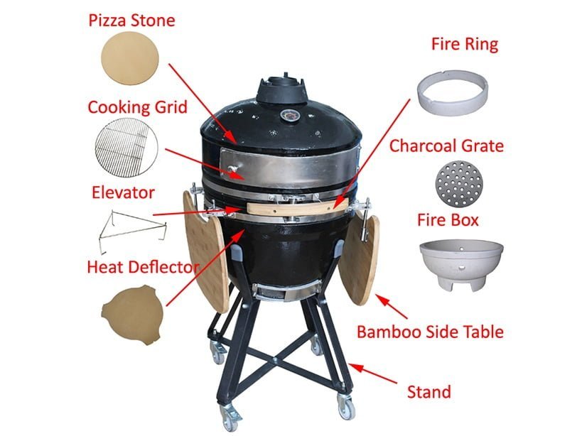 Keramikgrill KAMADO Holzkohle Pizzaofen - 46cm Rost – Bild 6