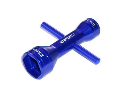 Two-Way / 2-Weg Sechskant/-Steckschlüssel-Set 17mm / 23mm - blau