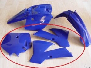Verschalung Tank und Schild vorn zu Cross D7-14 u. DB395 wie KTM50 (OG) blau