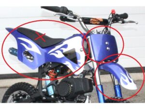 Verschalung für Mini Cross Bike D7-23 49ccm, gelb