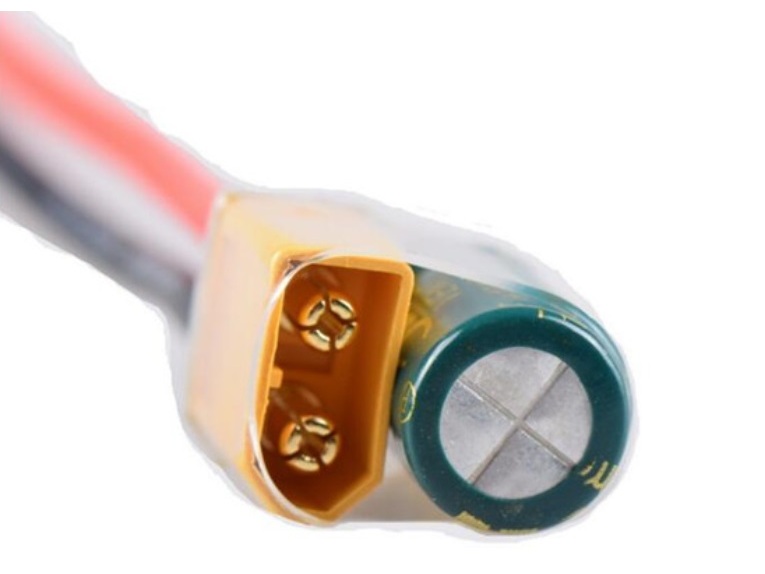 XT60-Stecker mit Kabel und Kondensator 2200uF, 25V – Bild 3