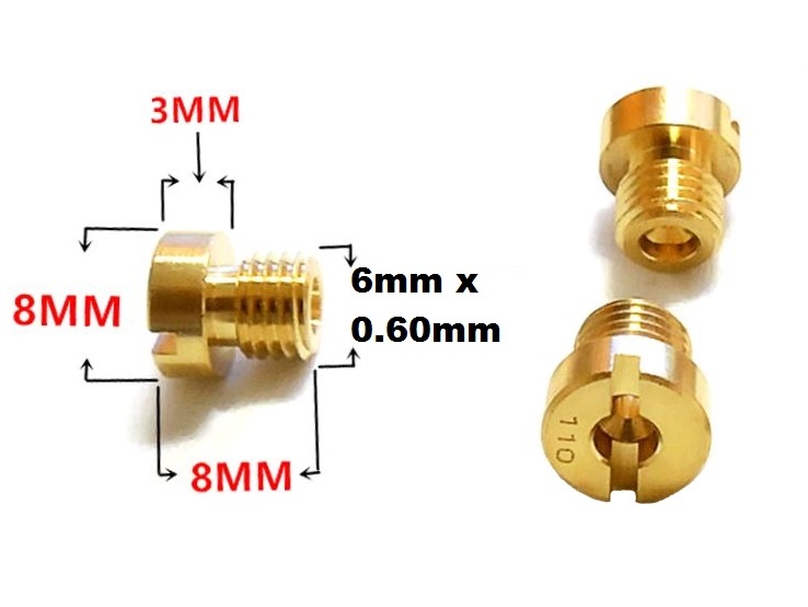 Vergaserdüse 6mm / Vergaser Hauptdüse Dellorto - 0.60mm Bohrung