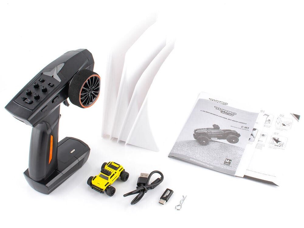 Mini Turbo Racing Baby RC Monster Truck - RTR-Komplett-Set in gelb - 1:76 – Bild 2