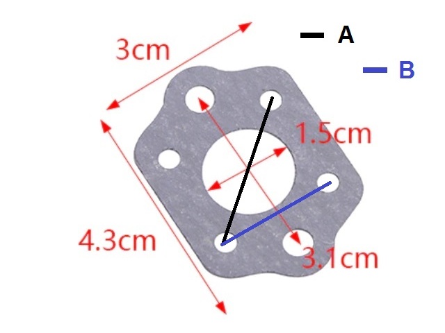 Vergaserdichtung - Walbro - 43x30mm / Lochab. 31mm – Bild 2