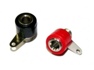 Einbaubuchse 4mm mit Lasche - Rot - 10er Set