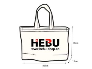 Baumwolltasche L 40 x 80 x15 cm - Totebag mit HEBU Logo