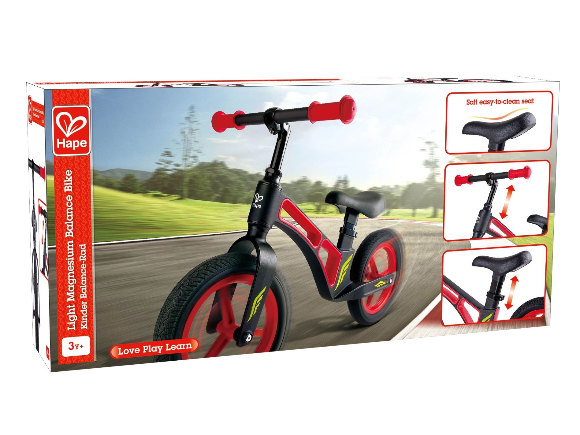 Mein erstes Laufrad - schwarz/rot - verstellbares Kinder-Fahrrad HAPE – Bild 4