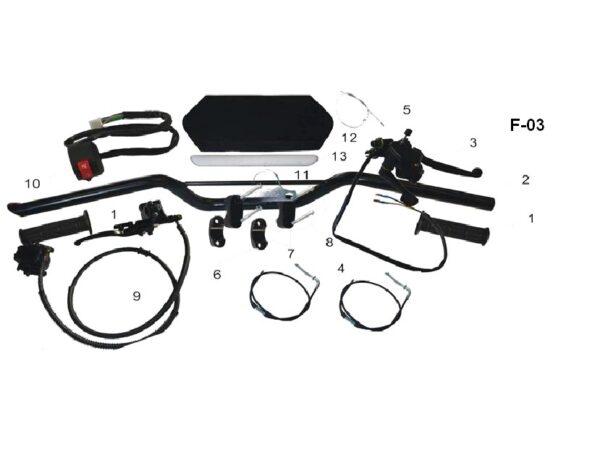Gaskabel 73/80cm zu Bully 405M und anderen Quads mit Daumengas