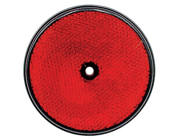Rückstrahler rot - 60mm - mit Befestigungsloch