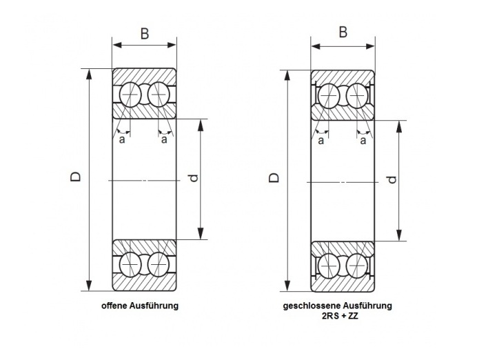 Schrägkugellager 5307 ZZ, 3307, 35x80x34.9mm – Bild 2
