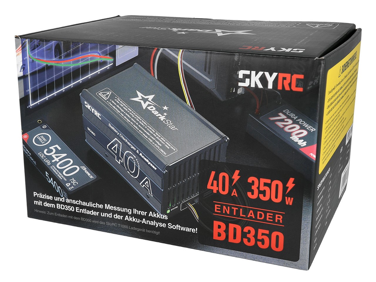 SkyRC BD350 Entladegerät - Analyzer - 350W / 40A - T1000 Maestro – Bild 4