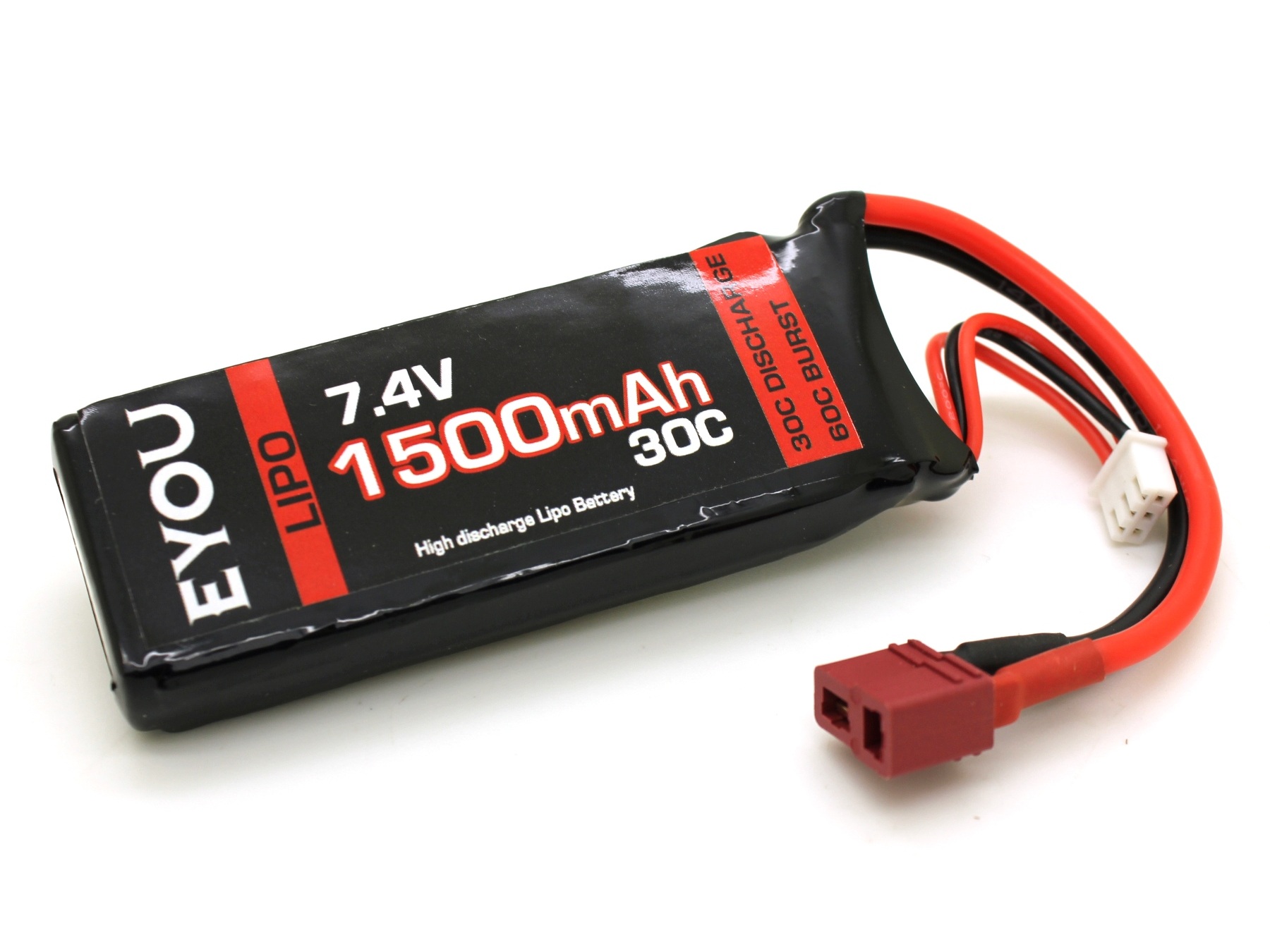 EYOU - LiPo Akku 2S / 7.4V, 1500mAh, 30C - T-Plug