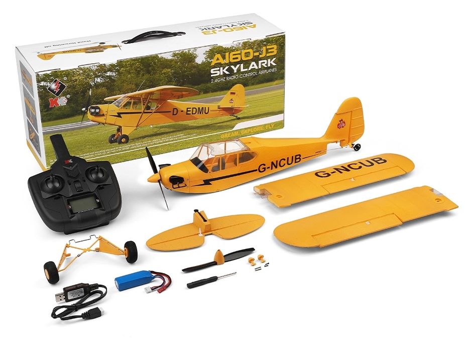 Skylark Piper J3 / A160, Spw 650mm, RTF Komplett Set mit Gyro – Bild 6