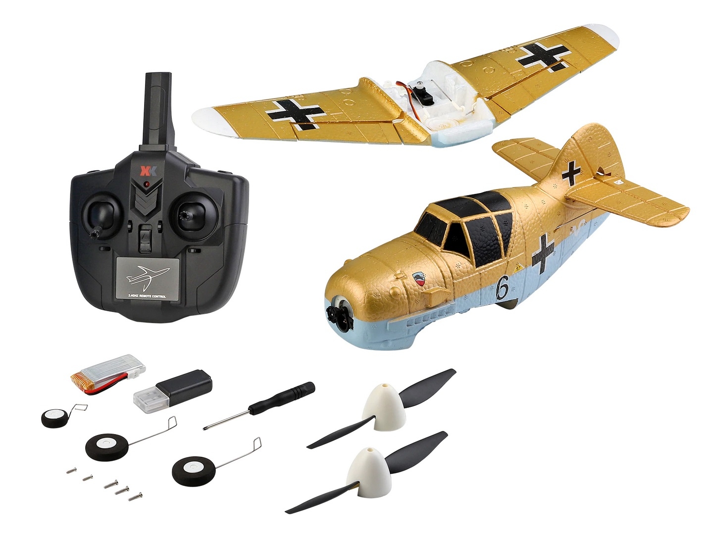 Fattie Messerschmitt BF-109 / A250, Spw 350mm, RTF mit Gyro WLToys – Bild 2