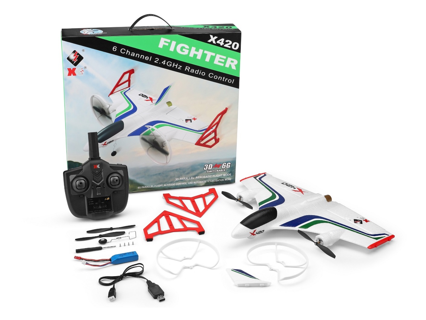 RC Multi-Copter Jet Fighter X420 mit 6-Achs-Gyro, Spw 420mm, RTF-Set – Bild 5