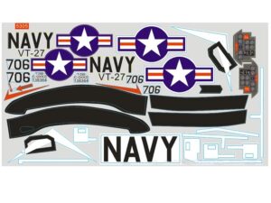 Aufkleber / Sticker zu Mini T-28 Trojan V2, Spw 800mm, PA112-RED, FMS