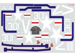 Aufkleber / Sticker zu Corsair F4U, 1700mm, FMS - SI312-BLU