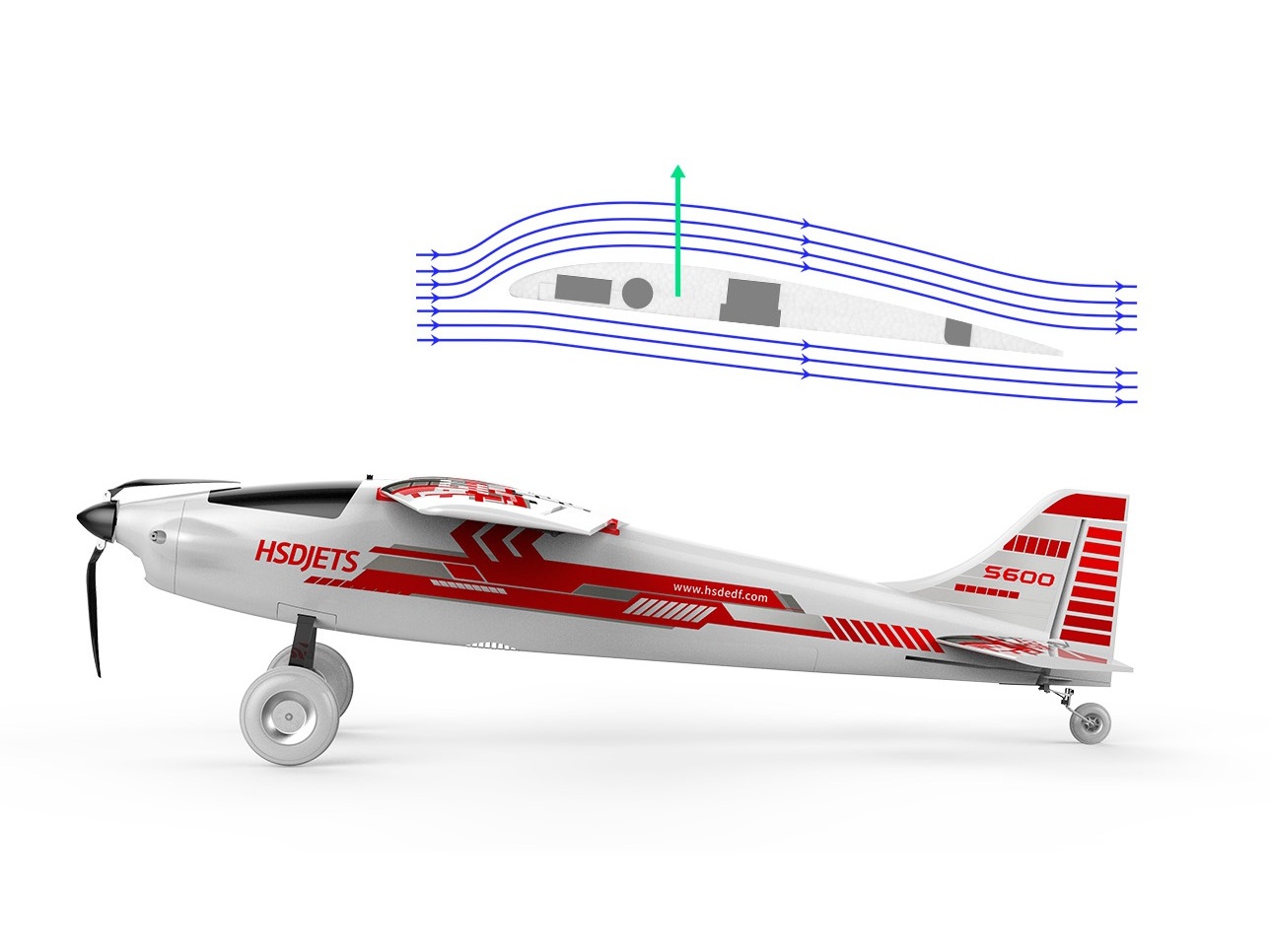 S600 Smart Plane - Spw 1293mm, RTF-Set - HSDJets - autom. Starten und Landen – Bild 3