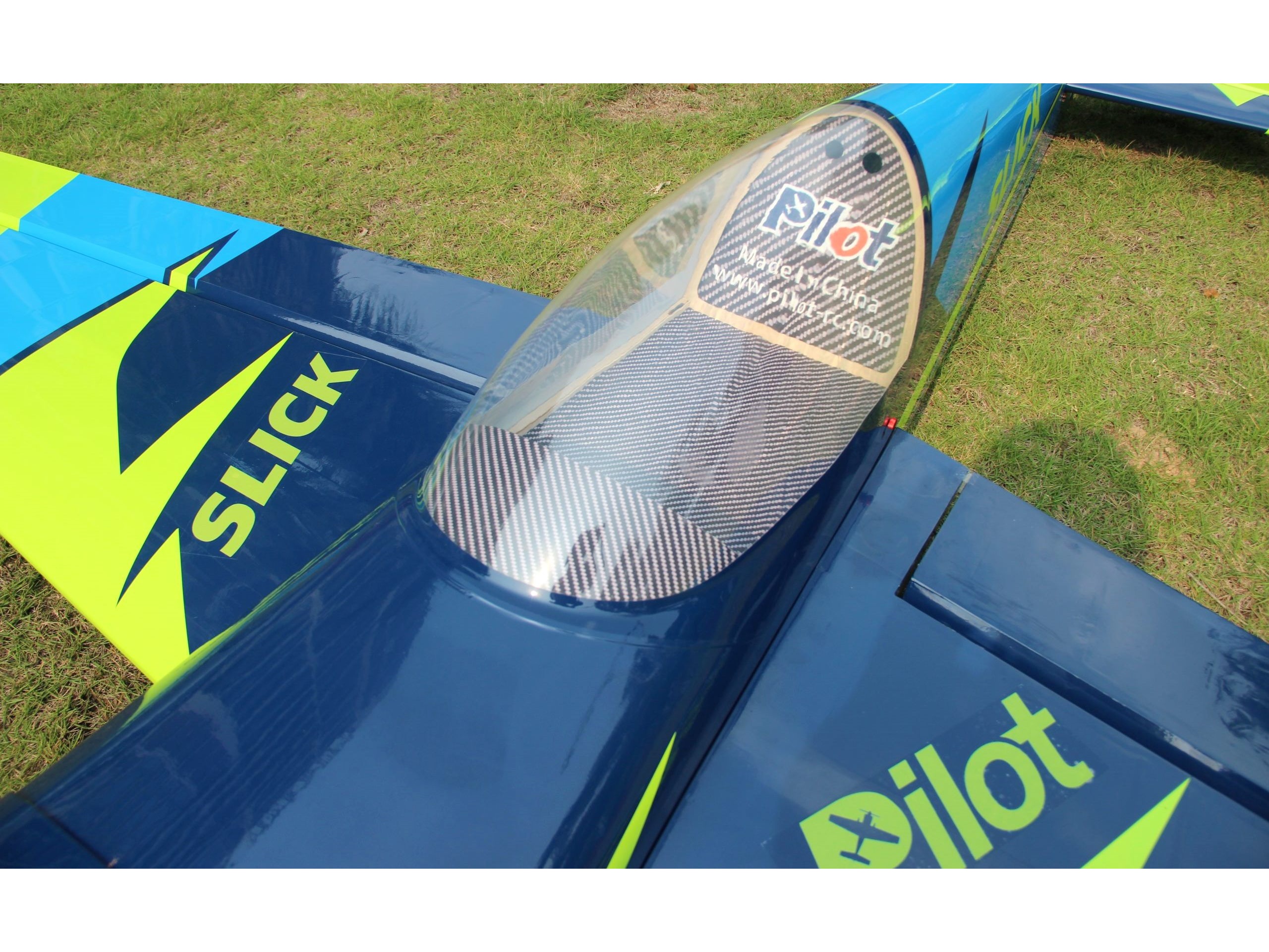 Kabinenhaube zu Slick 84, Spw 2130mm, Grün/Blau Schema 02 - PILOT-RC