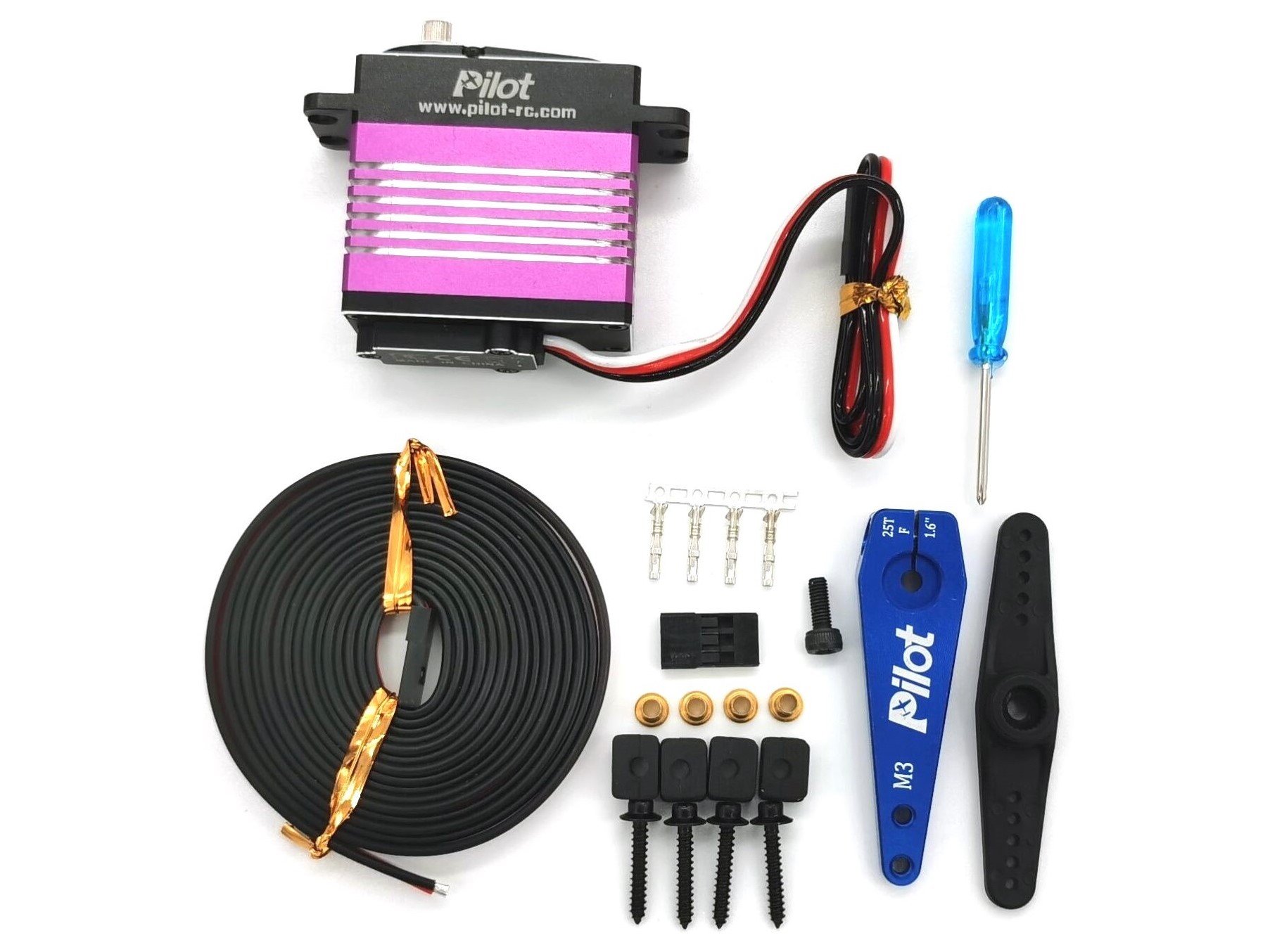 Digital Servo PW-48AH, HV/MG, 93gr, 48kg Stellkraft, Pilot-RC mit 170cm Kabel