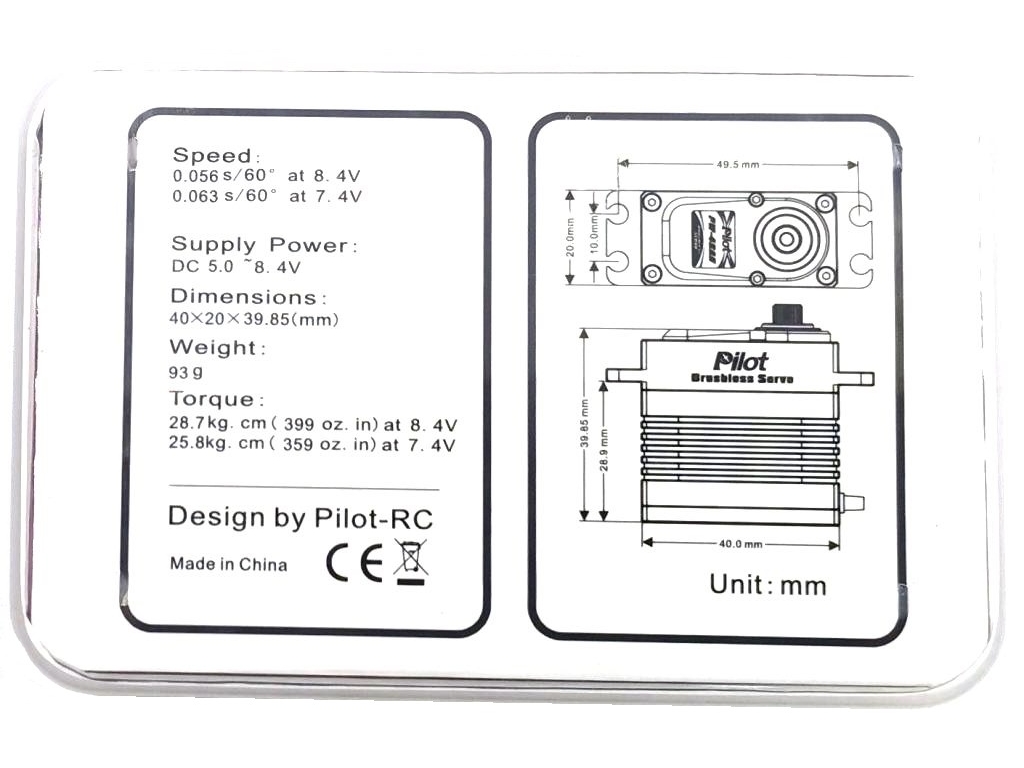 Digital Servo PW-28AH, 93gr, 28.7kg Stellkraft von Pilot-RC – Bild 5