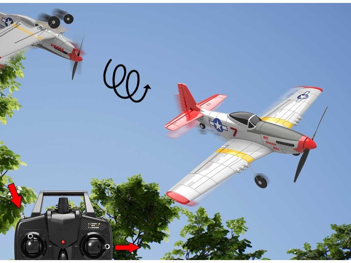 P-51D Mustang, Spw 400mm, RTF Komplett Set mit Gyro von Volantex – Bild 2