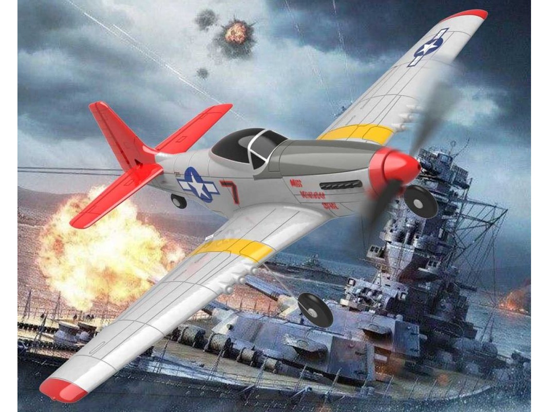 P-51D Mustang, Spw 400mm, RTF Komplett Set mit Gyro von Volantex – Bild 3