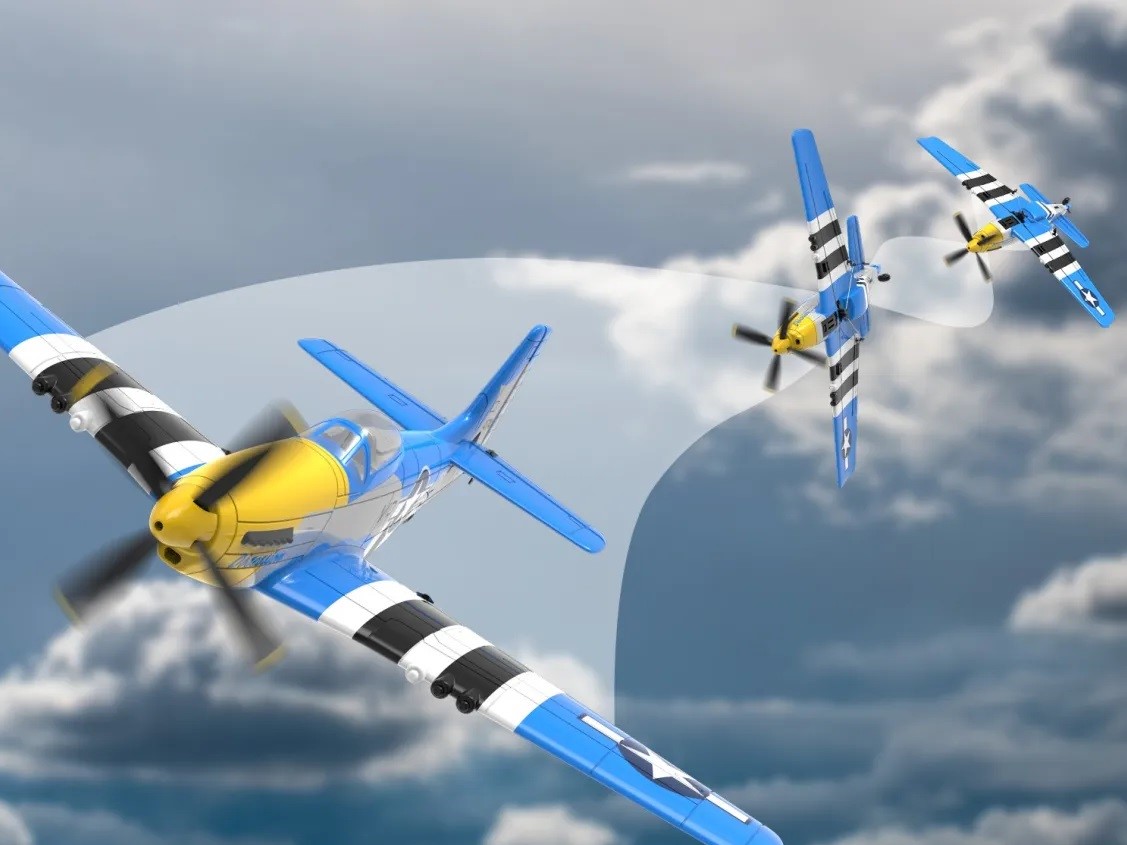 P-51D Mustang, Spw 400mm, RTF Komplett Set mit Gyro von Volantex – Bild 4