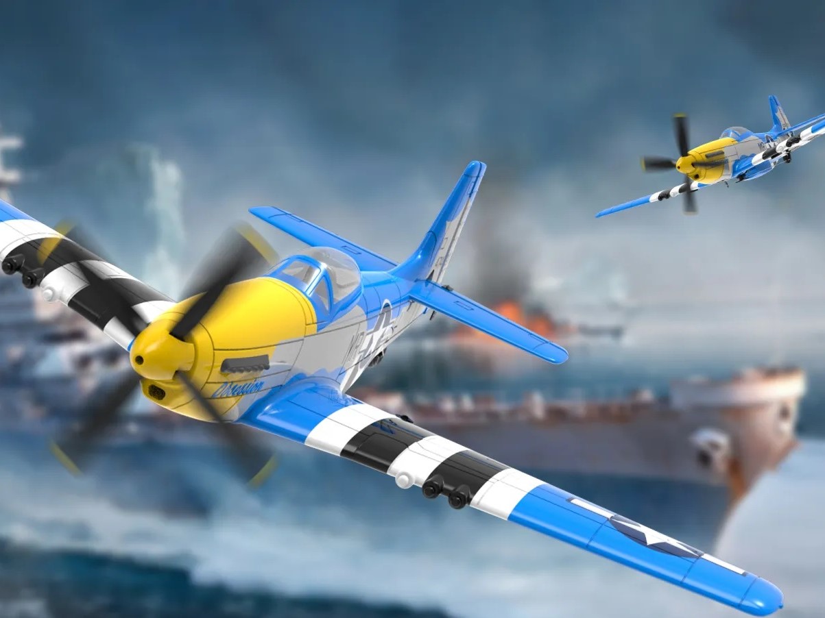 P-51D Mustang, Spw 400mm, RTF Komplett Set mit Gyro von Volantex – Bild 5
