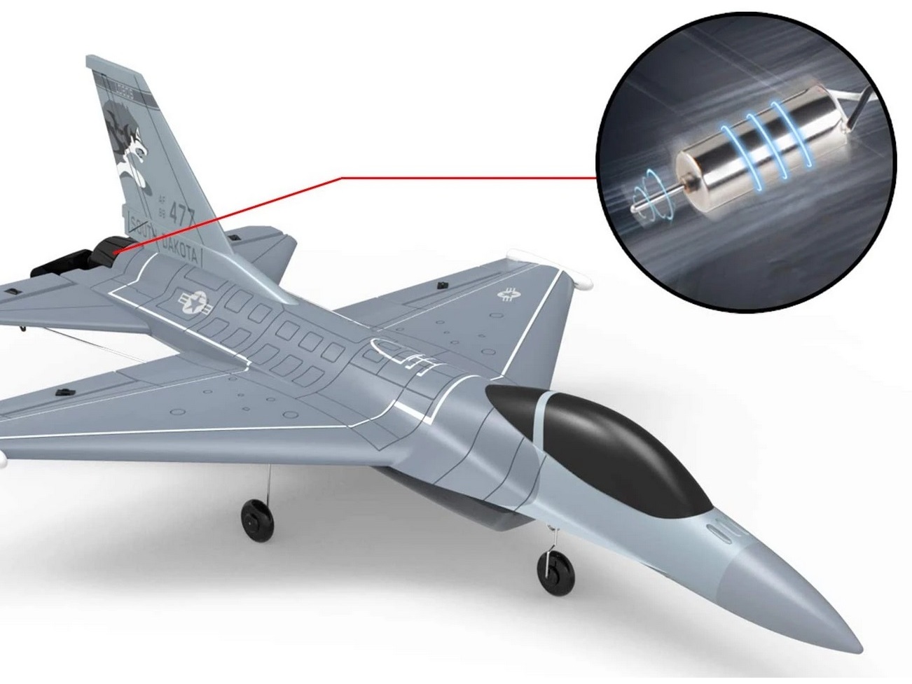 Falcon F-16, Spw 270mm, RTF Komplett Set mit Gyro von Volantex – Bild 2