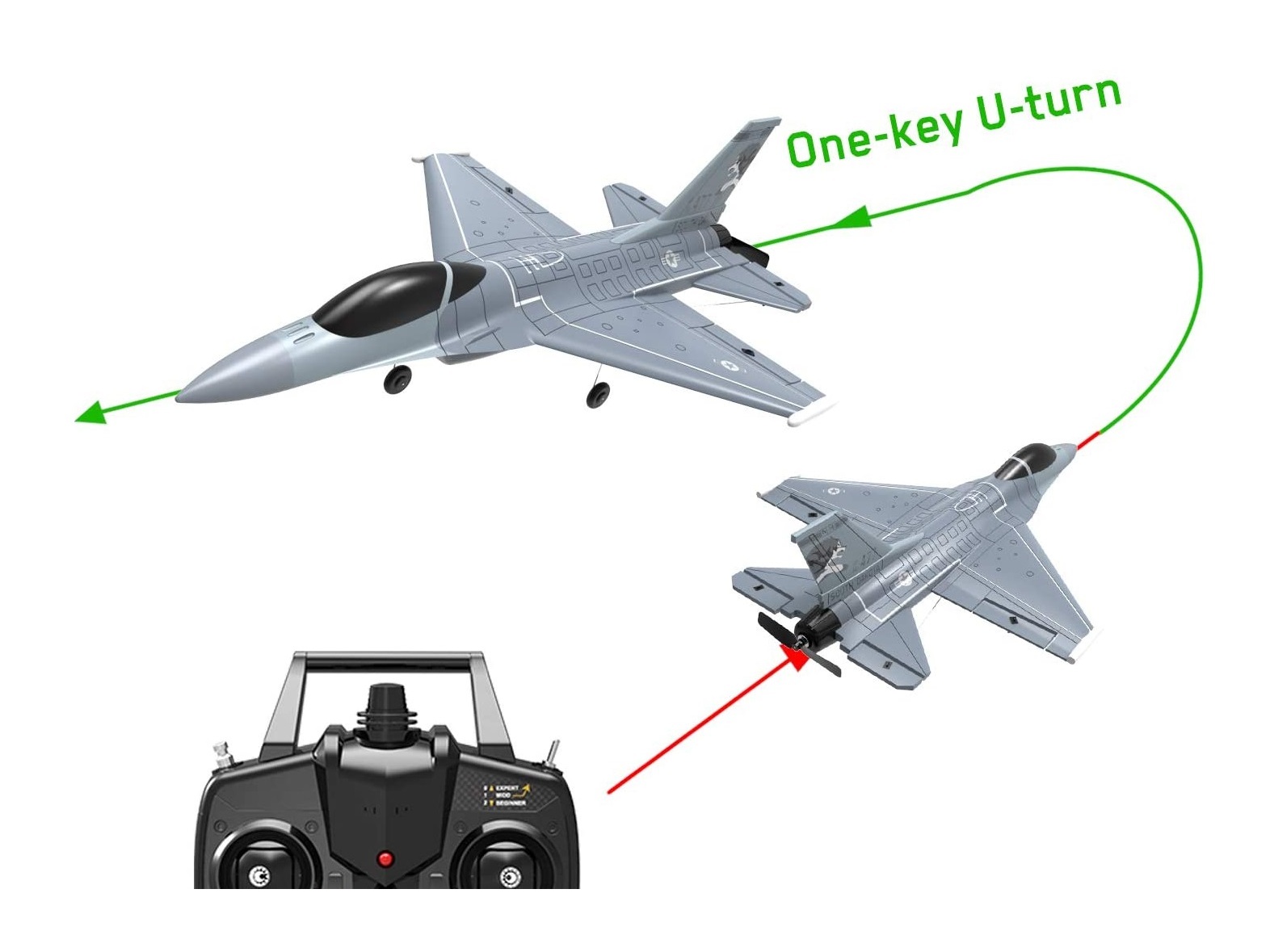 Falcon F-16, Spw 270mm, RTF Komplett Set mit Gyro von Volantex – Bild 4