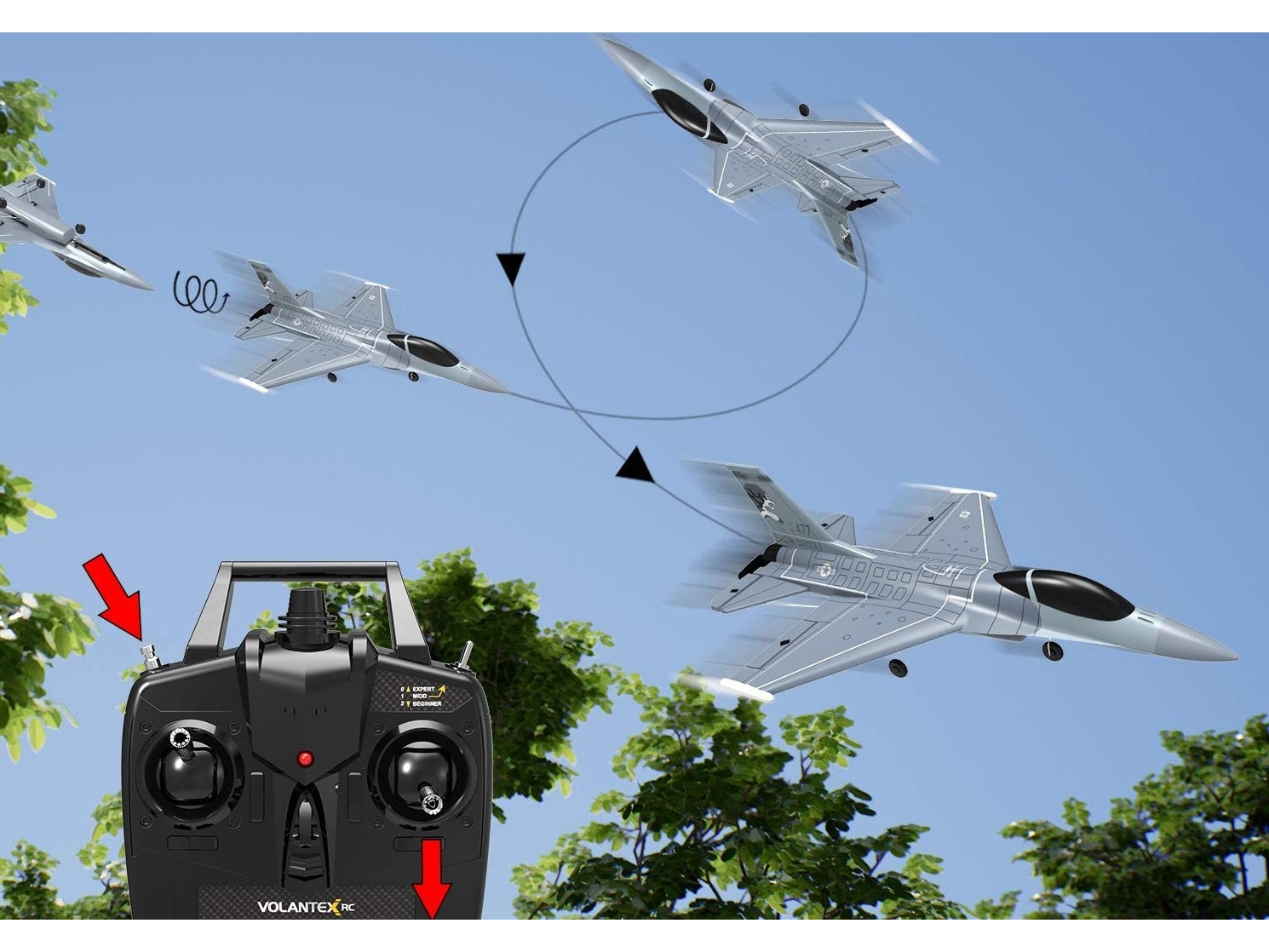 Falcon F-16, Spw 270mm, RTF Komplett Set mit Gyro von Volantex – Bild 5