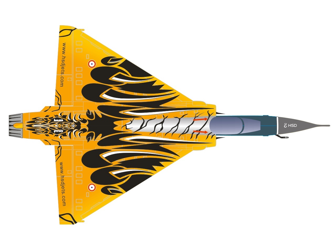 Mirage 2000, Spw 1225mm, Ready for Turbine - Vector-Version, HSDJETS – Bild 2