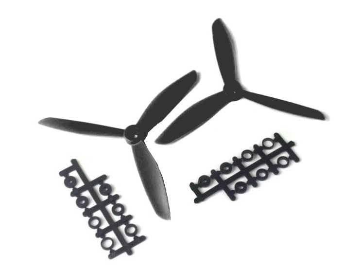 Propeller / Luftschraube 3-Blatt 6x4.5 (6045), 1x links- 1x rechtsdrehend