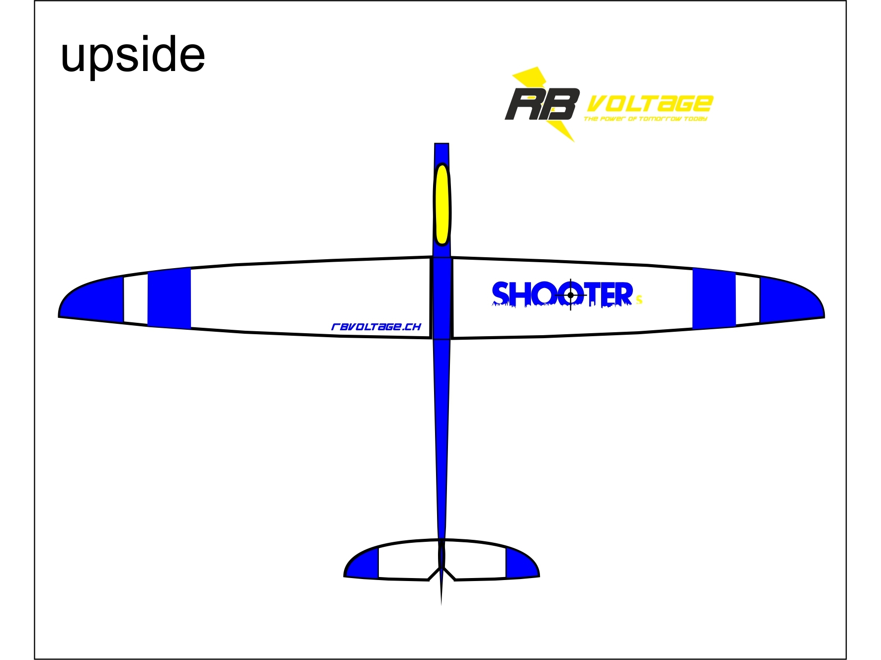 Shooter S Hang-Segelflugzeug Spw 2000mm Voll CFK - blau gelb