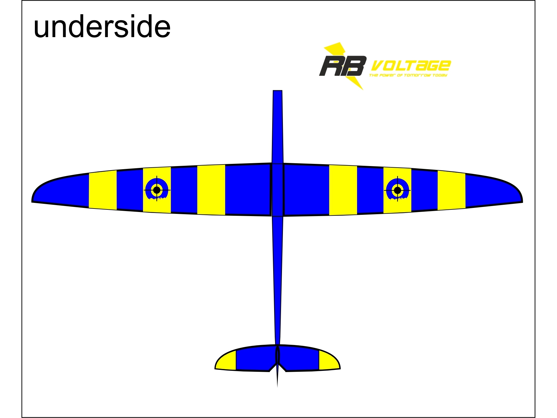 Shooter S Hang-Segelflugzeug Spw 2000mm Voll CFK - blau gelb – Bild 2