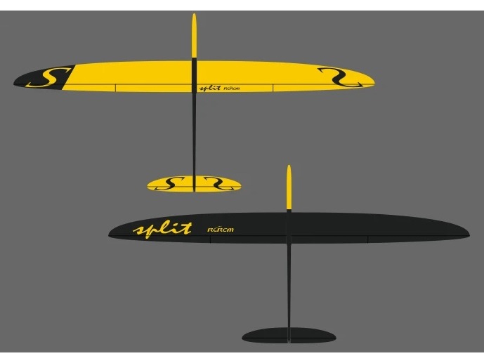 Voll GFK/CFK Segelflugmodell Split V F3F, Spw 2840mm von RCRCM