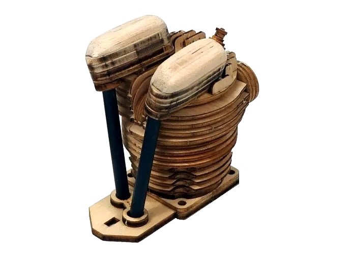 Real-Kit Standmodell: Scale Motor 50mm - 1-Zylinder - KIT-Bausatz aus Balsaholz – Bild 3