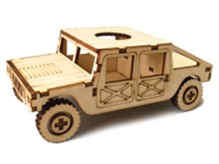 Real-Kit Standmodell: Auto Version-Hummer - KIT-Bausatz aus Balsaholz