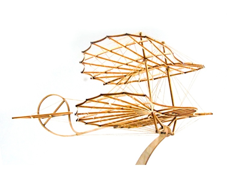 Real-Kit Standmodell: Otto Lilienthal Glider, Spw 250mm KIT-Bausatz aus Balsaholz – Bild 2