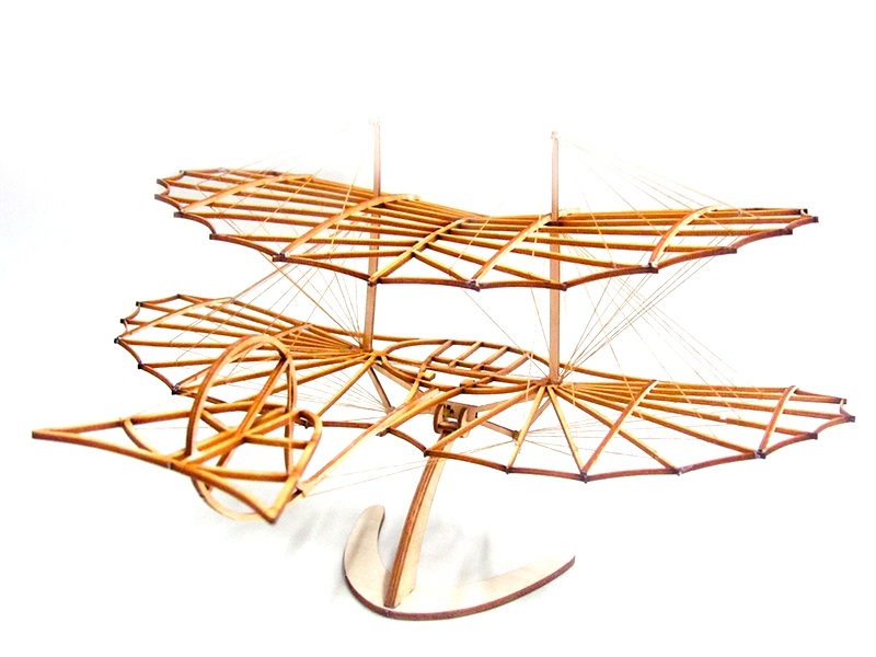 Real-Kit Standmodell: Otto Lilienthal Glider, Spw 250mm KIT-Bausatz aus Balsaholz – Bild 3