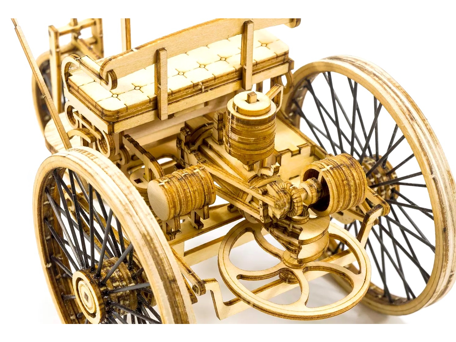 Real-Kit Standmodell: Auto Vintage Car-II - KIT-Bausatz aus Balsaholz – Bild 5
