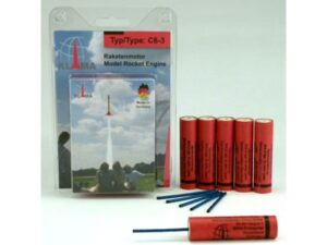 Motor / Treibsatz C6-3 im 6er Set für Modellraketen inkl. Zündschnüre