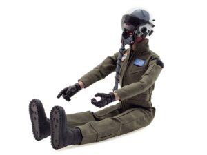 TopRC Model Pilotenpuppe / Pilotenfigur 1:6 - komplett mit Helm - grün