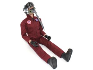TopRC Model Pilotenpuppe / Pilotenfigur 1:6 - komplett mit Helm - bordeaux