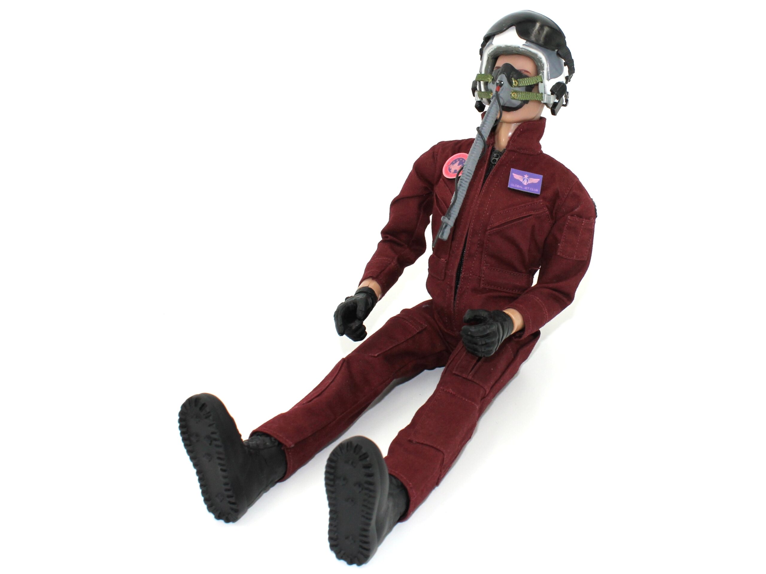 TopRC Model Pilotenpuppe / Pilotenfigur 1:6 - komplett mit Helm - bordeaux – Bild 2