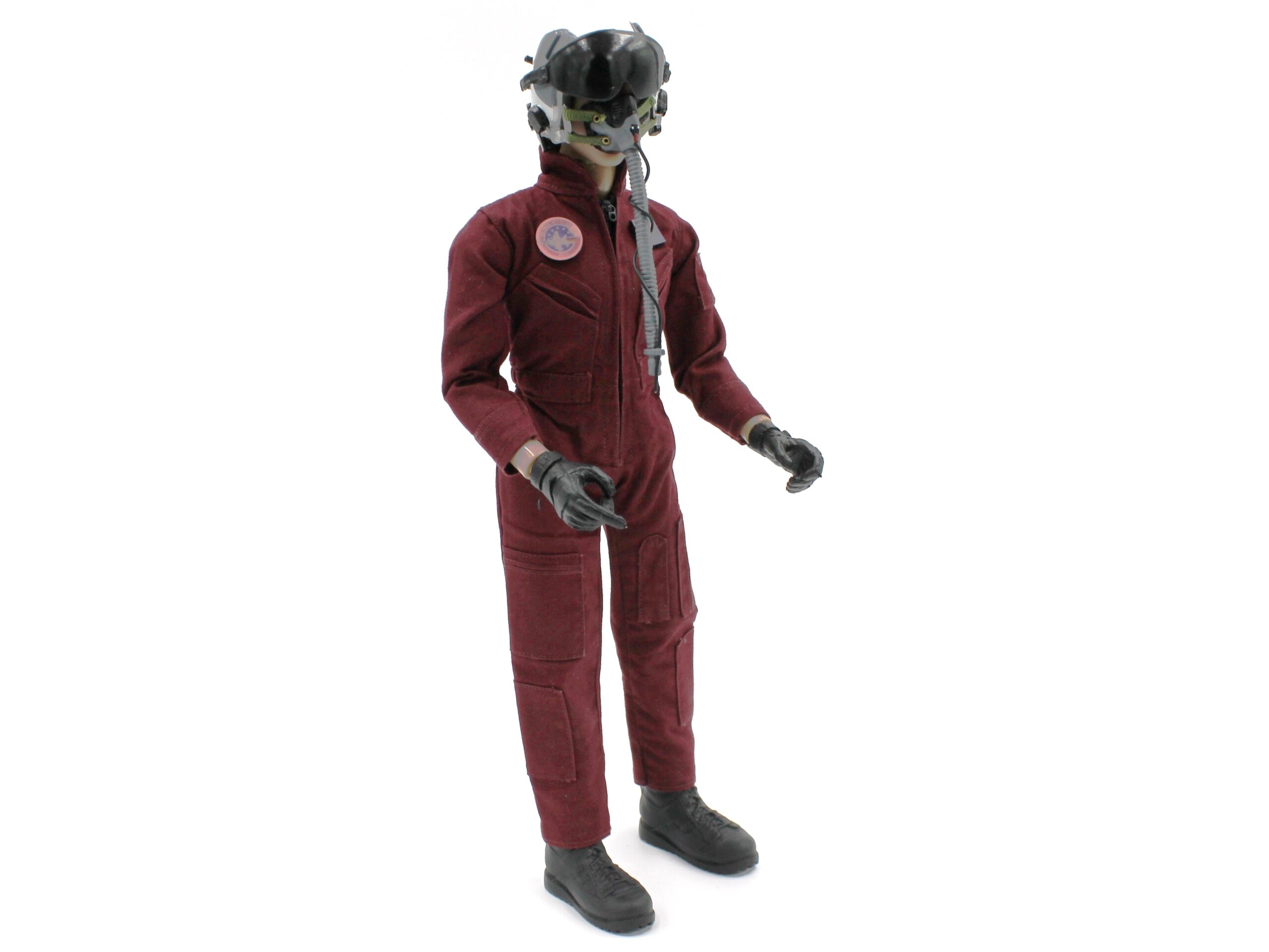 TopRC Model Pilotenpuppe / Pilotenfigur 1:6 - komplett mit Helm - bordeaux – Bild 3