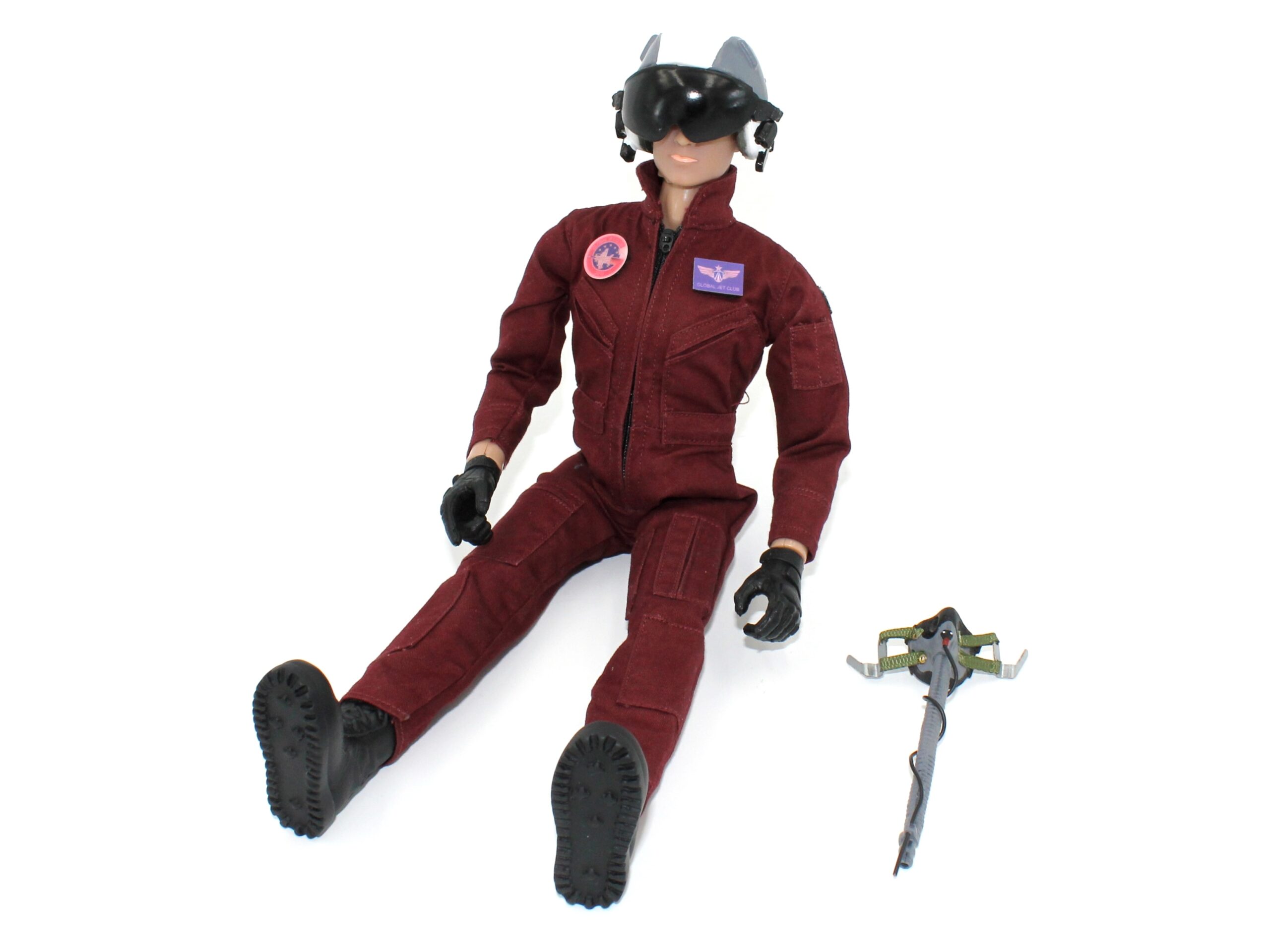 TopRC Model Pilotenpuppe / Pilotenfigur 1:6 - komplett mit Helm - bordeaux – Bild 4