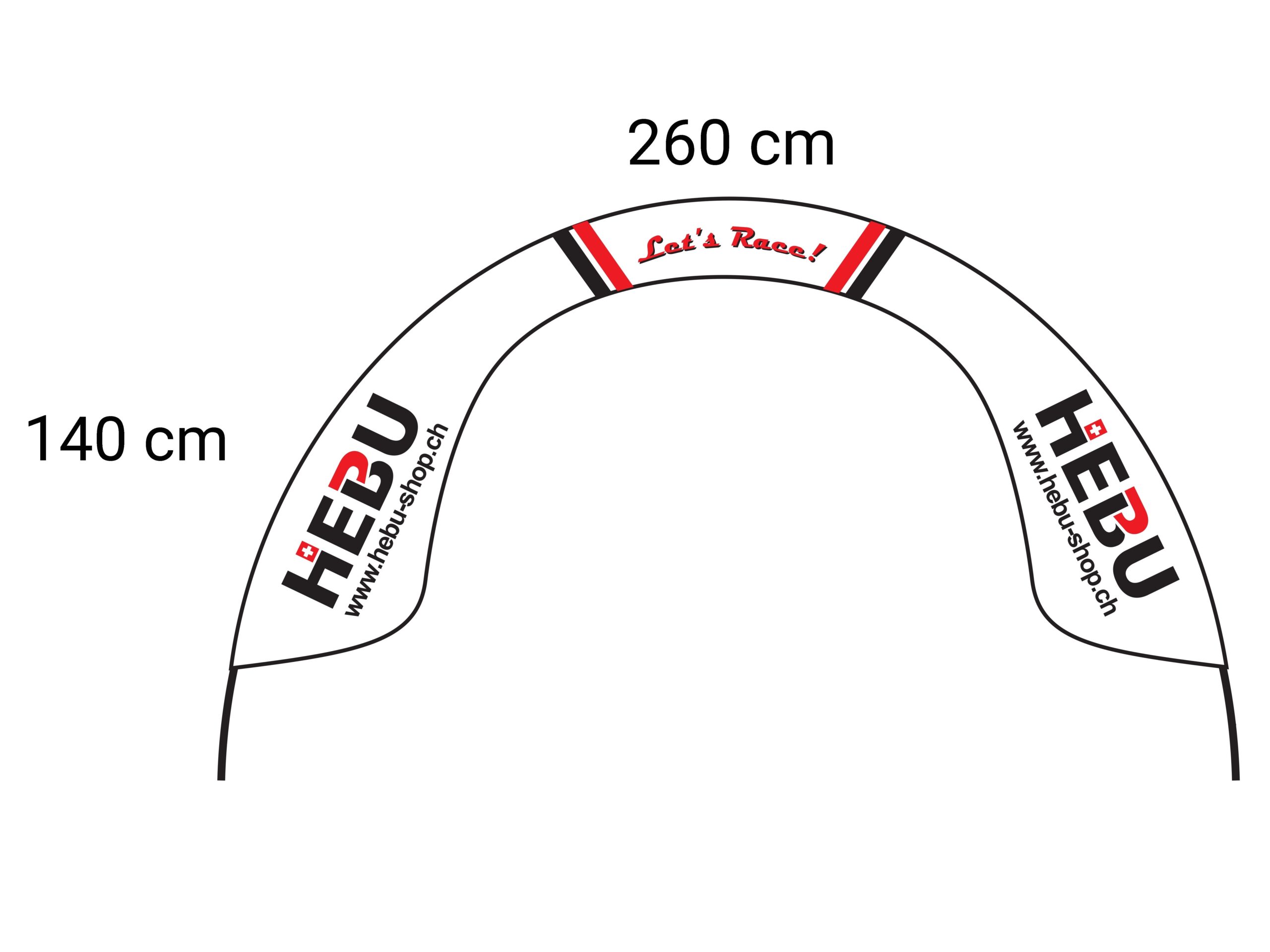 FPV Race Gate 2 - HEBU - 260x140cm - C-Style – Bild 3