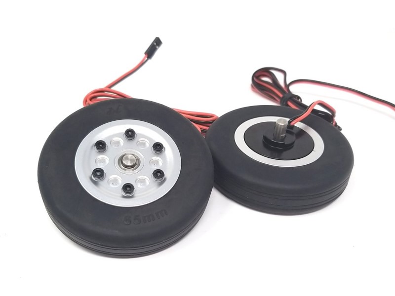 Rad-Satz - 65mm, gebremst mit 5mm Achse von JP-Hobby – Bild 2